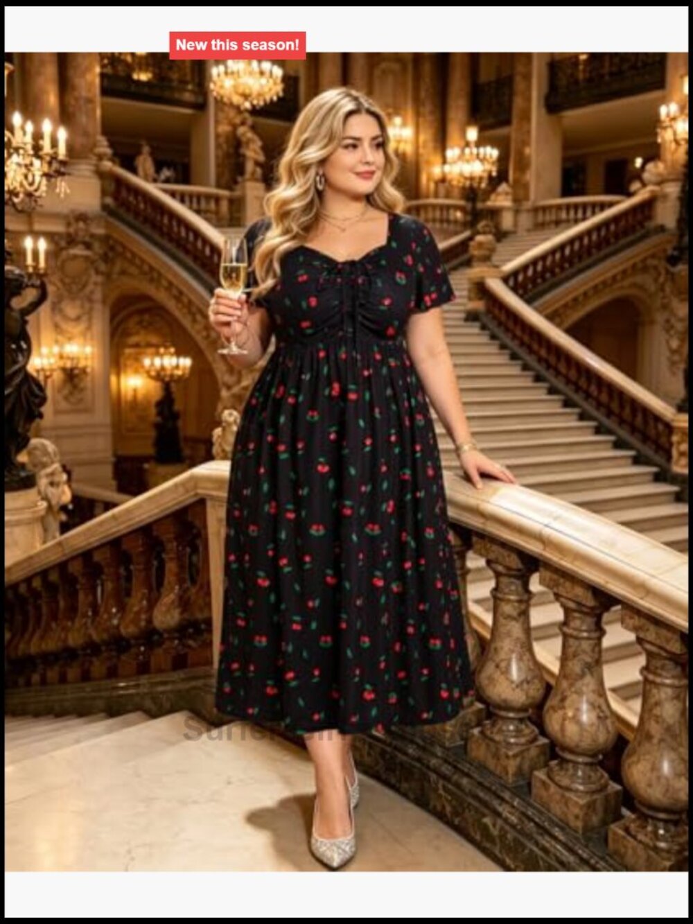 Plus Size Maxi Dress Sweetheart Neck Summer Boho Short Sleeve A-Line Empire - Picture 4 of 7